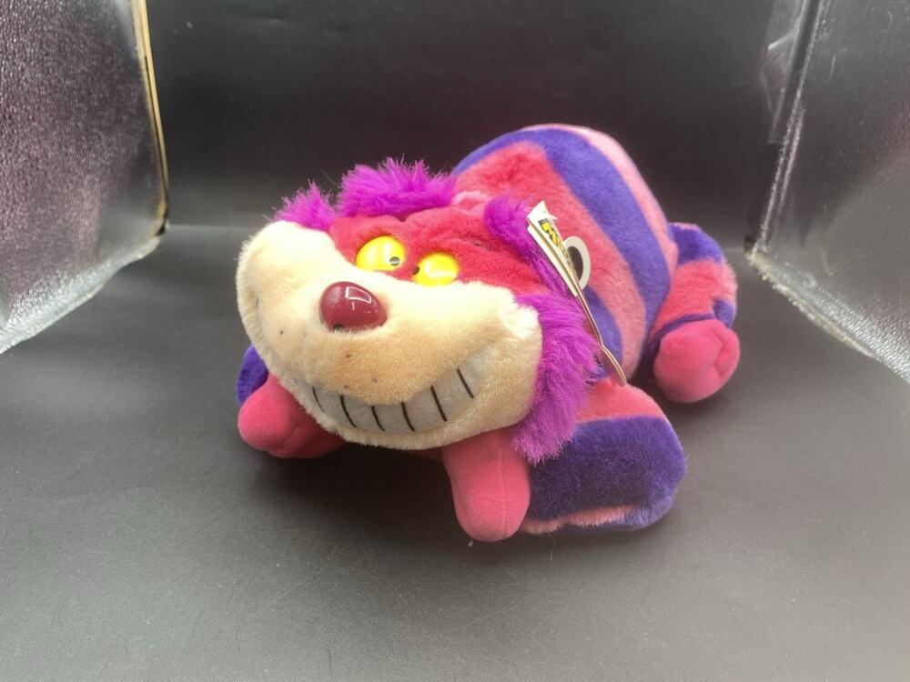Walt Disney Cheshire Cat Alice In Wonderland Plush Yellow Eyes Vintage NWT